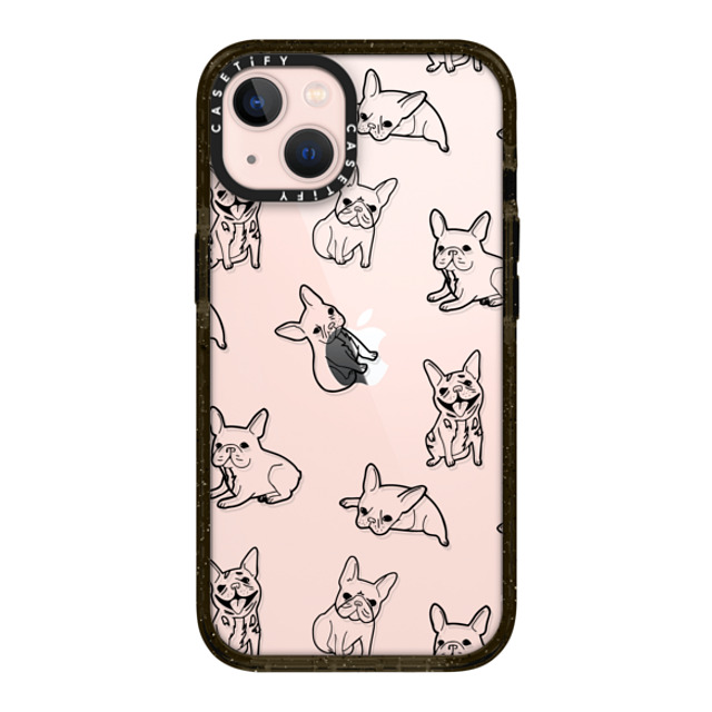 CASETiFY iPhone 13 ケース ブラック インパクトケース 犬 Pardon My Frenchie - Black