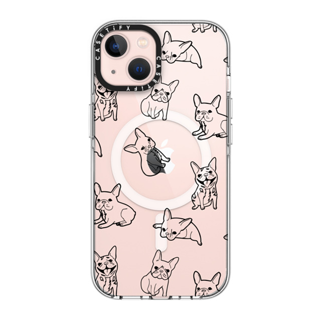 CASETiFY iPhone 13 ケース クリア クリア ケース MagSafe対応 犬 Pardon My Frenchie - Black