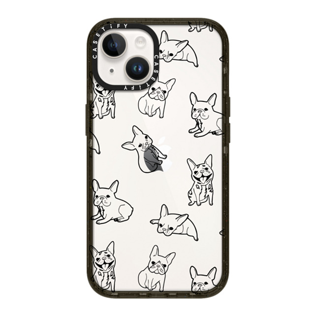 CASETiFY iPhone 14 ケース ブラック インパクトケース 犬 Pardon My Frenchie - Black