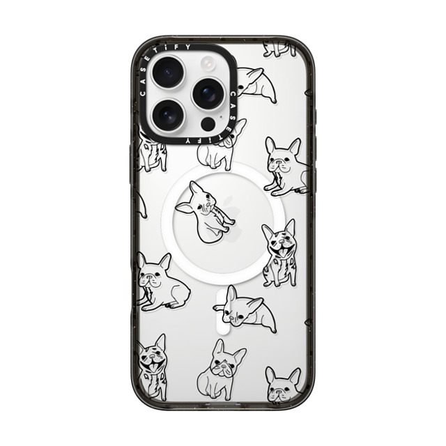 CASETiFY iPhone 16 Pro Max ケース ブラック インパクトケース MagSafe対応 犬 Pardon My Frenchie - Black