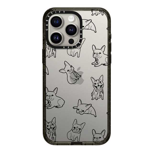 CASETiFY iPhone 15 Pro Max ケース ブラック インパクトケース 犬 Pardon My Frenchie - Black