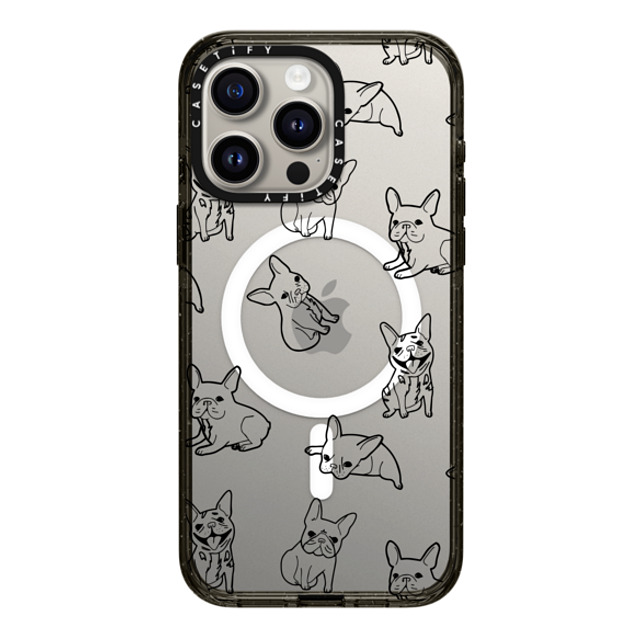 CASETiFY iPhone 15 Pro Max ケース ブラック インパクトケース MagSafe対応 犬 Pardon My Frenchie - Black