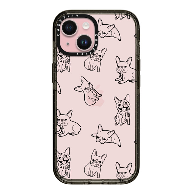 CASETiFY iPhone 15 ケース ブラック インパクトケース 犬 Pardon My Frenchie - Black