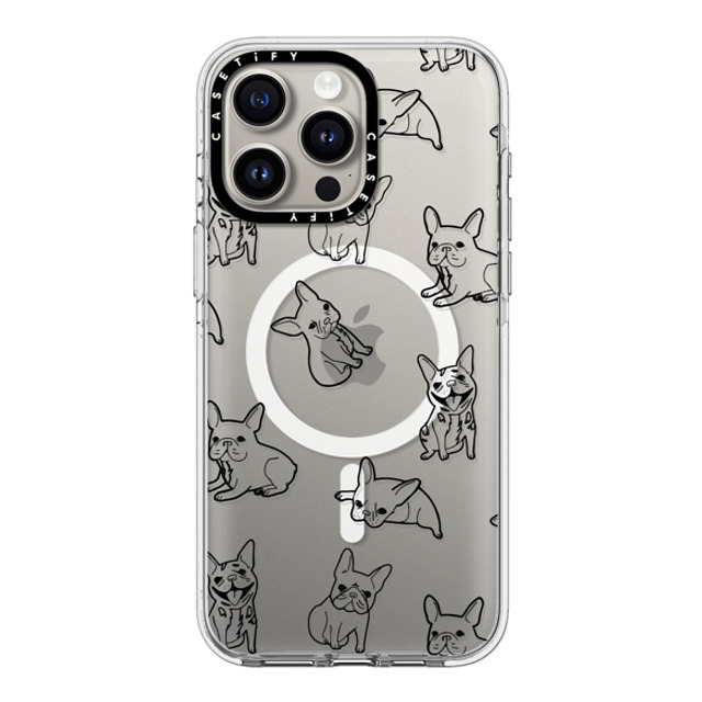 CASETiFY iPhone 15 Pro Max ケース クリア クリア ケース MagSafe対応 犬 Pardon My Frenchie - Black