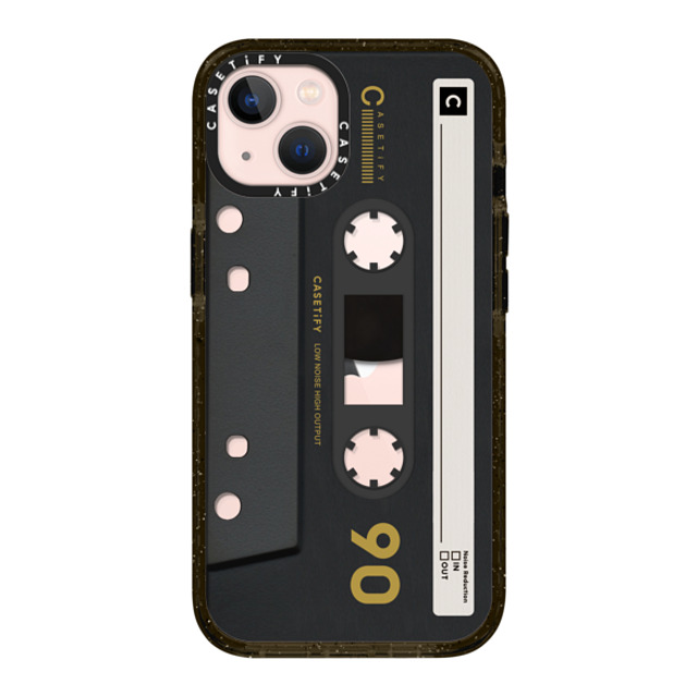 CASETiFY iPhone 13 ケース ブラック インパクトケース Cassette,Pattern CASETiFY MiXTAPE - Black