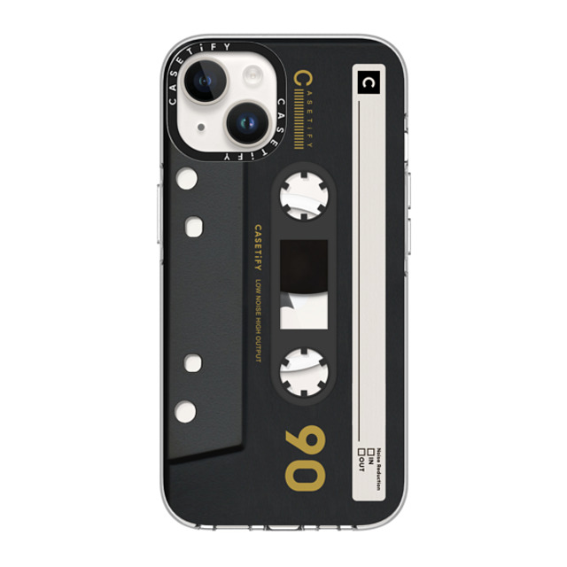 CASETiFY iPhone 14 ケース クリア クリア ケース MagSafe対応 Cassette,Pattern CASETiFY MiXTAPE - Black