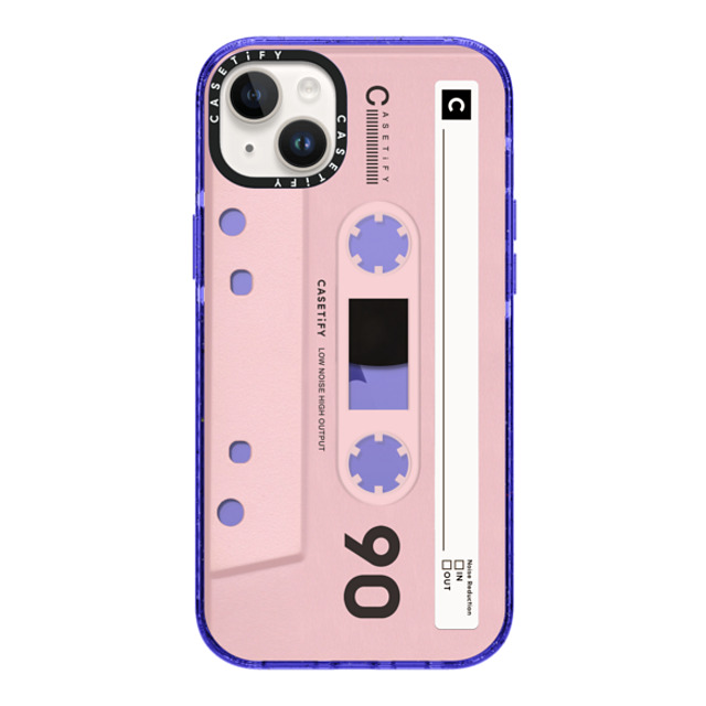 CASETiFY iPhone 14 Plus ケース Peri Purple インパクトケース Cassette CASETiFY MiXTAPE - Pink