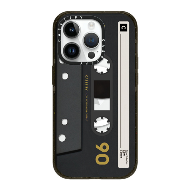 CASETiFY iPhone 14 Pro ケース ブラック インパクトケース MagSafe対応 Cassette,Pattern CASETiFY MiXTAPE - Black