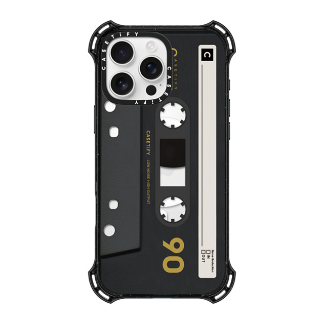 CASETiFY iPhone 16 Pro Max ケース ブラック バウンスケース Cassette,Pattern CASETiFY MiXTAPE - Black