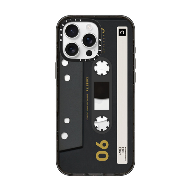 CASETiFY iPhone 16 Pro Max ケース ブラック インパクトケース MagSafe対応 Cassette,Pattern CASETiFY MiXTAPE - Black