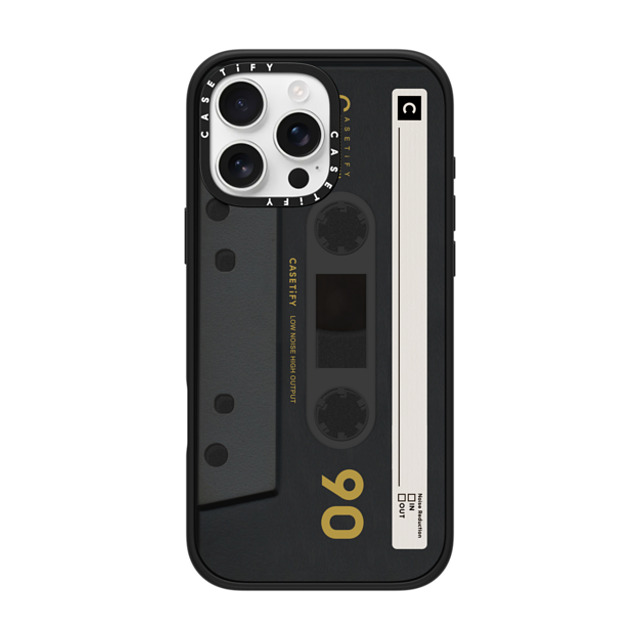 CASETiFY iPhone 16 Pro Max ケース マットブラック インパクトケース MagSafe対応 Cassette,Pattern CASETiFY MiXTAPE - Black