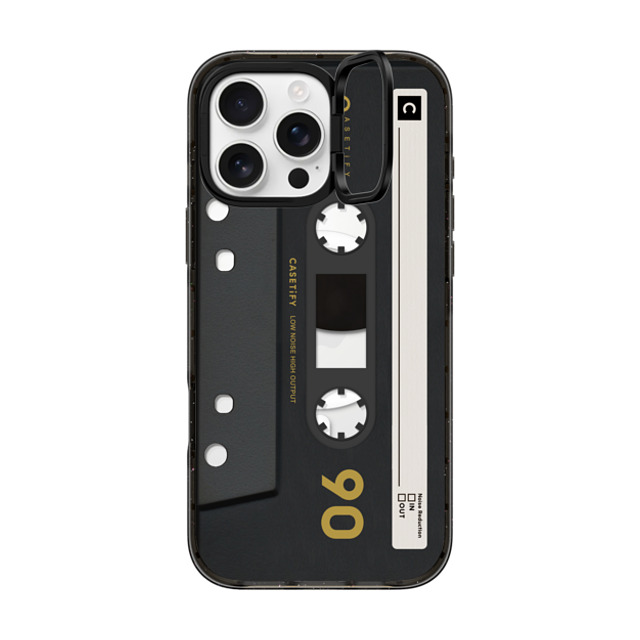 CASETiFY iPhone 16 Pro Max ケース ブラック インパクトリングスタンドケース MagSafe対応 Cassette,Pattern CASETiFY MiXTAPE - Black