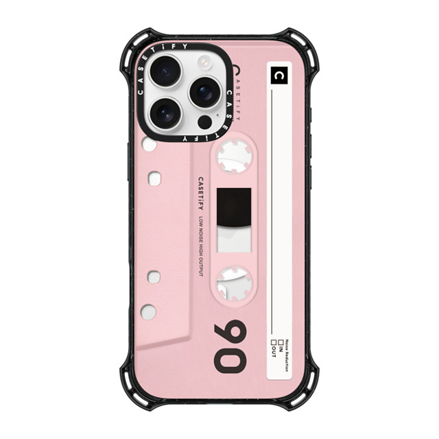 CASETiFY iPhone 16 Pro Max ケース ブラック バウンスケース Cassette CASETiFY MiXTAPE - Pink