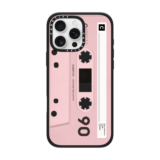 CASETiFY iPhone 16 Pro Max ケース マットブラック インパクトケース MagSafe対応 Cassette CASETiFY MiXTAPE - Pink