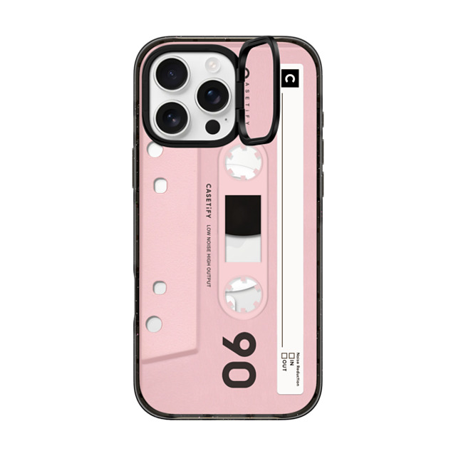 CASETiFY iPhone 16 Pro Max ケース ブラック インパクトリングスタンドケース MagSafe対応 Cassette CASETiFY MiXTAPE - Pink