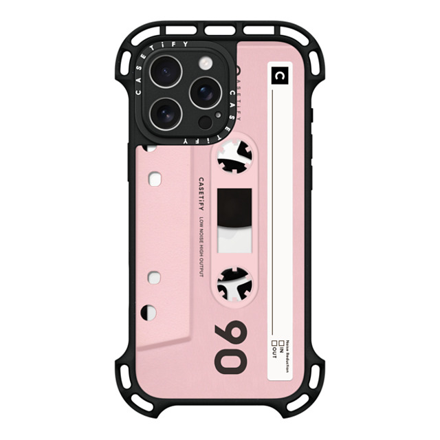 CASETiFY iPhone 16 Pro Max ケース ブラック ウルトラ バウンスケース MagSafe対応 Cassette CASETiFY MiXTAPE - Pink