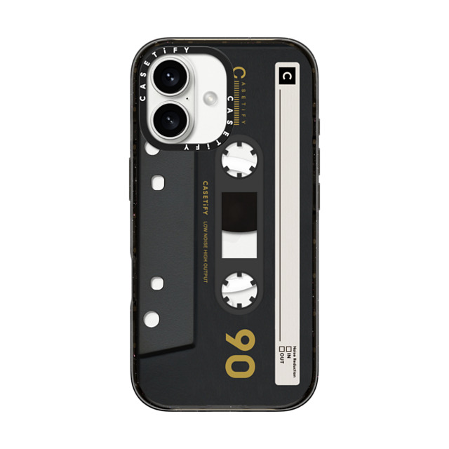 CASETiFY iPhone 16 ケース ブラック インパクトケース MagSafe対応 Cassette,Pattern CASETiFY MiXTAPE - Black