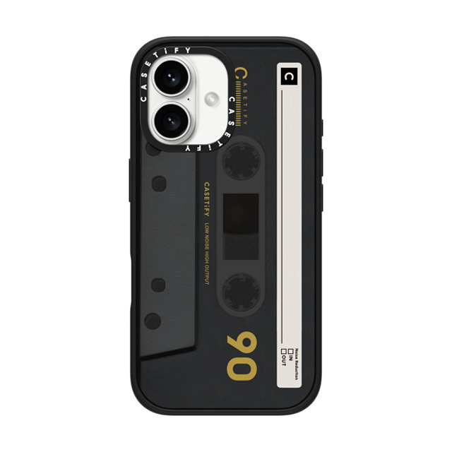CASETiFY iPhone 16 ケース マットブラック インパクトケース MagSafe対応 Cassette,Pattern CASETiFY MiXTAPE - Black