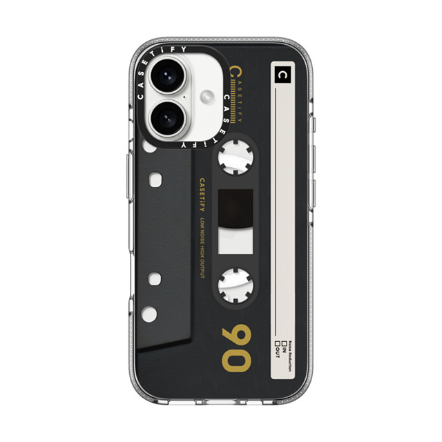 CASETiFY iPhone 16 ケース クリア クリア ケース MagSafe対応 Cassette,Pattern CASETiFY MiXTAPE - Black