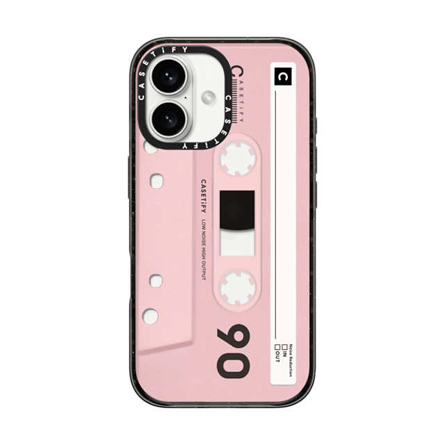 CASETiFY iPhone 16 ケース ブラック インパクトケース Cassette CASETiFY MiXTAPE - Pink