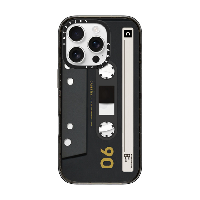 CASETiFY iPhone 16 Pro ケース ブラック インパクトケース MagSafe対応 Cassette,Pattern CASETiFY MiXTAPE - Black