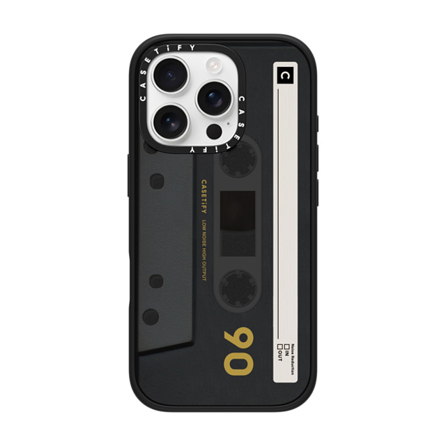 CASETiFY iPhone 16 Pro ケース マットブラック インパクトケース MagSafe対応 Cassette,Pattern CASETiFY MiXTAPE - Black