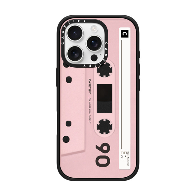 CASETiFY iPhone 16 Pro ケース マットブラック インパクトケース Cassette CASETiFY MiXTAPE - Pink