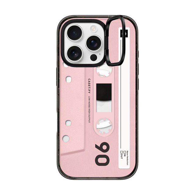 CASETiFY iPhone 16 Pro ケース ブラック インパクトリングスタンドケース MagSafe対応 Cassette CASETiFY MiXTAPE - Pink