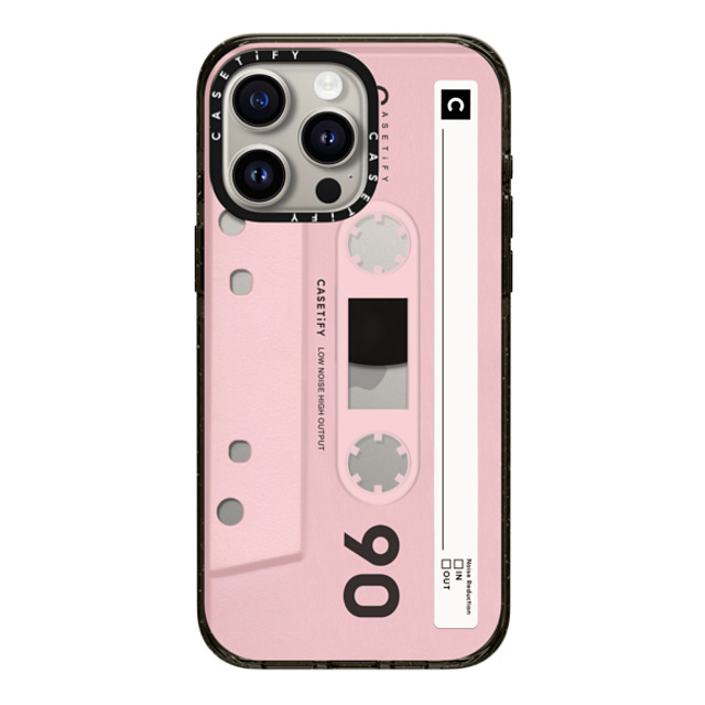 CASETiFY iPhone 15 Pro Max ケース ブラック インパクトケース Cassette CASETiFY MiXTAPE - Pink