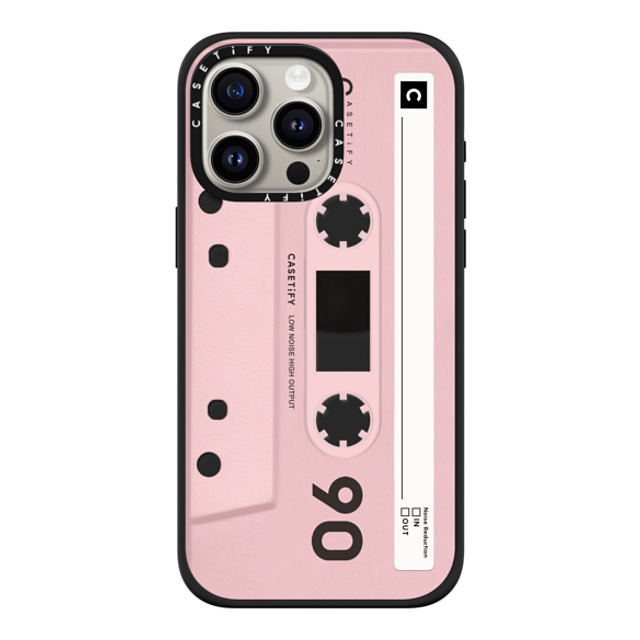 CASETiFY iPhone 15 Pro Max ケース マットブラック インパクトケース MagSafe対応 Cassette CASETiFY MiXTAPE - Pink