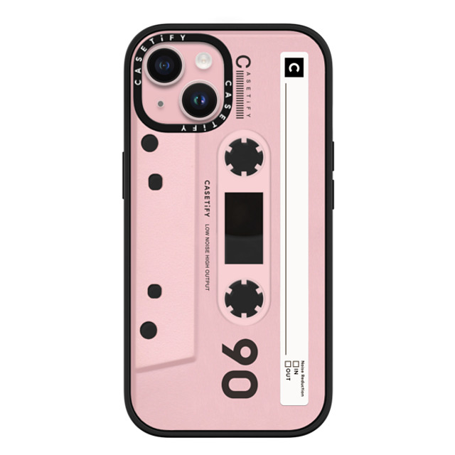 CASETiFY iPhone 15 ケース マットブラック インパクトケース MagSafe対応 Cassette CASETiFY MiXTAPE - Pink