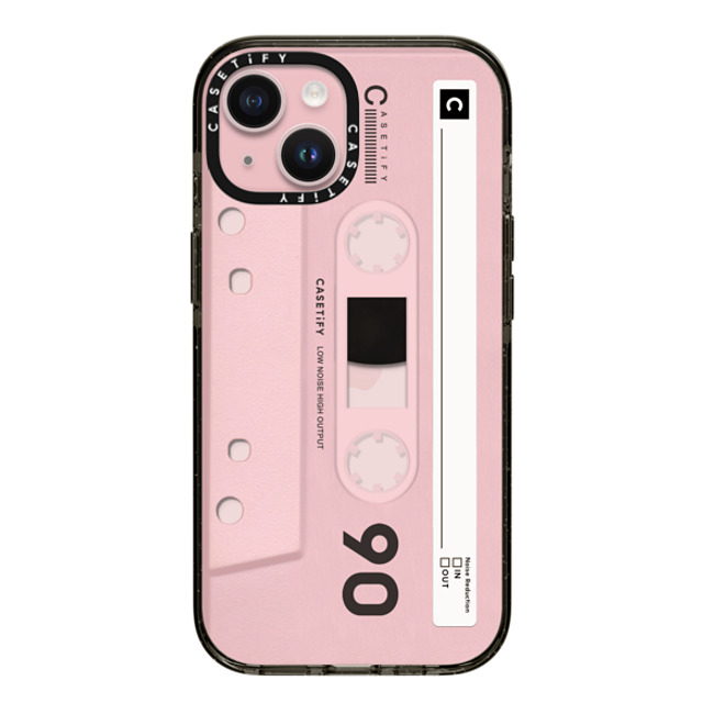 CASETiFY iPhone 15 ケース ブラック インパクトケース Cassette CASETiFY MiXTAPE - Pink