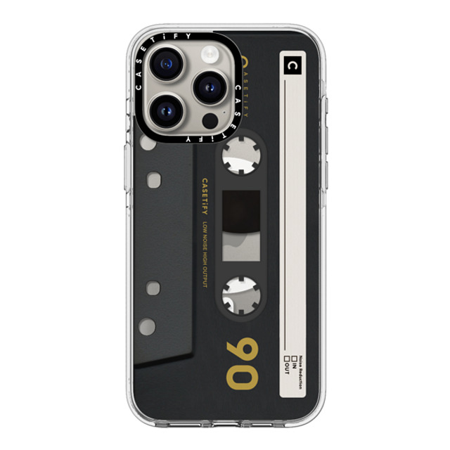 CASETiFY iPhone 15 Pro Max ケース クリア クリア ケース MagSafe対応 Cassette,Pattern CASETiFY MiXTAPE - Black