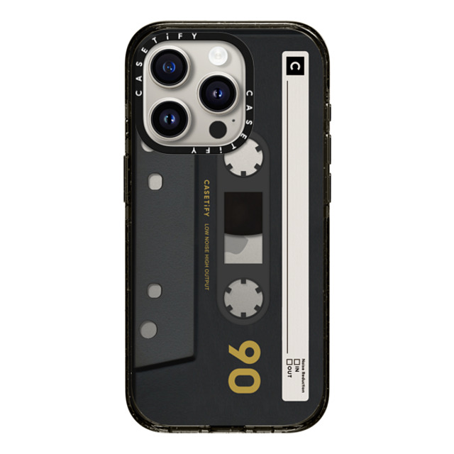 CASETiFY iPhone 15 Pro ケース ブラック インパクトケース Cassette,Pattern CASETiFY MiXTAPE - Black