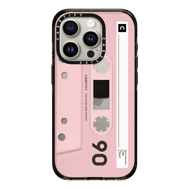 CASETiFY iPhone 15 Pro ケース ブラック インパクトケース Cassette CASETiFY MiXTAPE - Pink