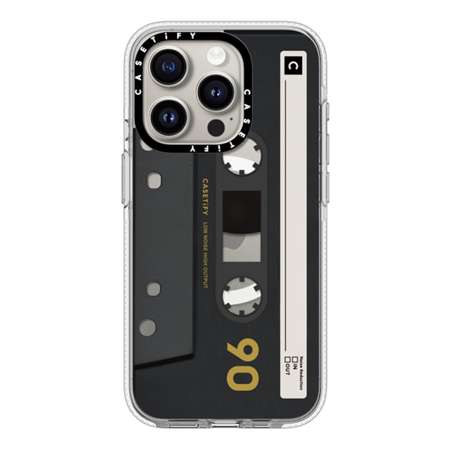 CASETiFY iPhone 15 Pro ケース クリア クリア ケース MagSafe対応 Cassette,Pattern CASETiFY MiXTAPE - Black