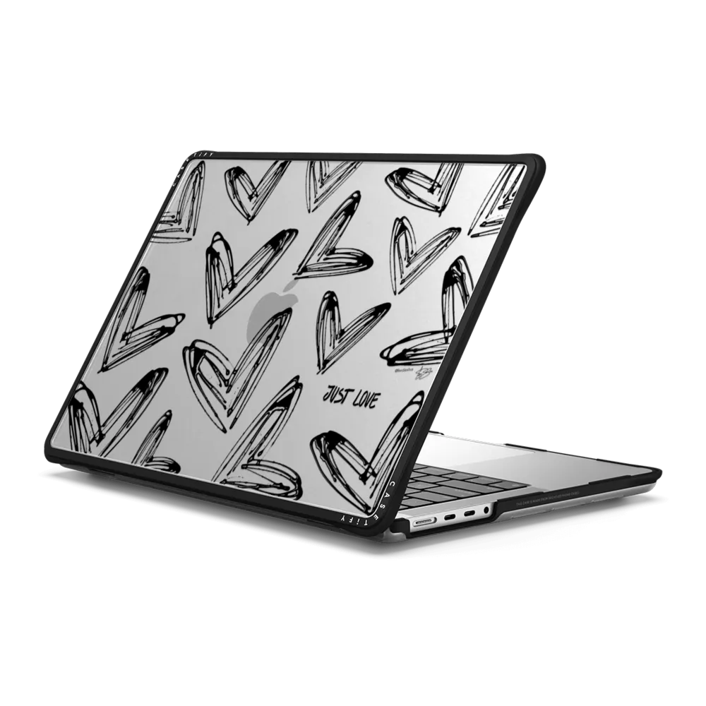 Impact MacBook Pro 14-inch (M1 - M4) Case - Corazon de Fer Just Love Dripping hearts Black