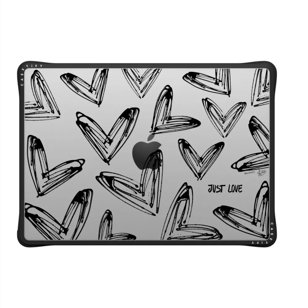 Impact MacBook Pro 14-inch (M1 - M4) Case - Corazon de Fer Just Love Dripping hearts Black