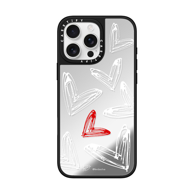 Fer Da Sliva x CASETiFY iPhone 16 Pro Max Case Heart,Love Silver on Black ミラーケース MagSafe対応 Corazon de Fer Multi W & R Mother's Day Fer Da Sliva x CASETiFY iPhone 16 Pro Max Case Heart,Love Silver on Black ミラーケース MagSafe対応 Corazon de Fer Multi W & R Mother's Day