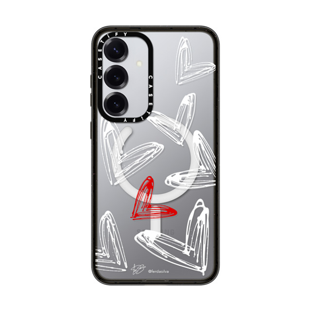 Fer Da Sliva x CASETiFY Galaxy S25+ ケース Heart,Love ブラック マグネット式 インパクトケース Corazon de Fer Multi W & R Back to School Fer Da Sliva x CASETiFY Galaxy S25+ ケース Heart,Love ブラック マグネット式 インパクトケース Corazon de Fer Multi W & R Back to School