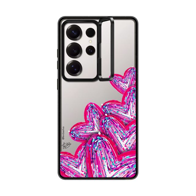 Fer Da Sliva x CASETiFY Galaxy S25 Ultra ケース Heart,Love ブラック インパクト リングスタンド ケース Corazon de Fer Multi-Magenta Back to School Fer Da Sliva x CASETiFY Galaxy S25 Ultra ケース Heart,Love ブラック インパクト リングスタンド ケース Corazon de Fer Multi-Magenta Back to School