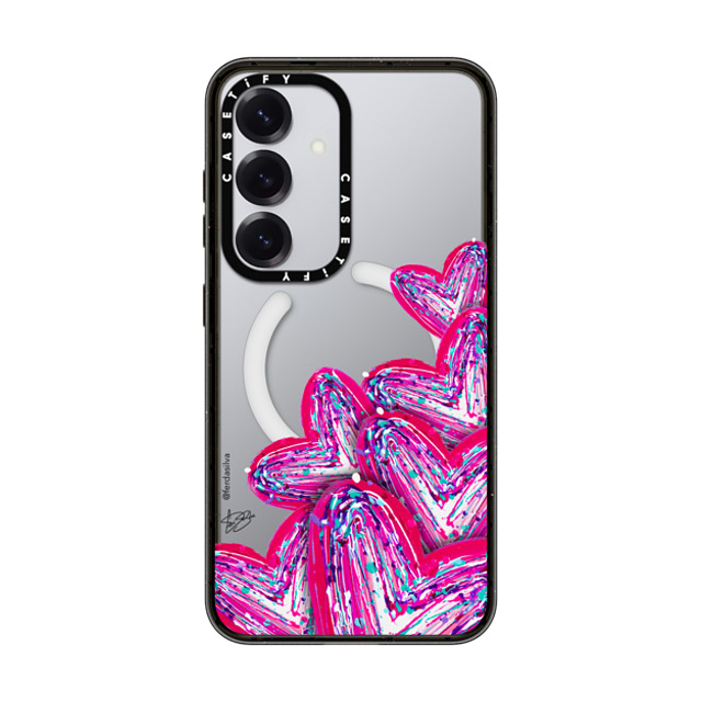 Fer Da Sliva x CASETiFY Galaxy S25 ケース Heart,Love ブラック マグネット式 インパクトケース Corazon de Fer Multi-Magenta Back to School Fer Da Sliva x CASETiFY Galaxy S25 ケース Heart,Love ブラック マグネット式 インパクトケース Corazon de Fer Multi-Magenta Back to School