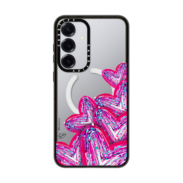 Fer Da Sliva x CASETiFY Galaxy S25+ ケース Heart,Love ブラック マグネット式 インパクトケース Corazon de Fer Multi-Magenta Back to School Fer Da Sliva x CASETiFY Galaxy S25+ ケース Heart,Love ブラック マグネット式 インパクトケース Corazon de Fer Multi-Magenta Back to School