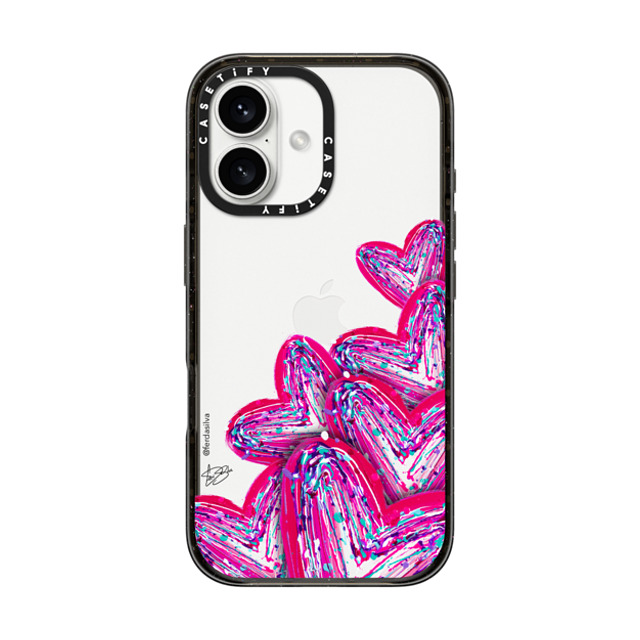 Fer Da Sliva x CASETiFY iPhone 16 Case Heart,Love Black インパクトケース Corazon de Fer Multi-Magenta Mother's Day Fer Da Sliva x CASETiFY iPhone 16 Case Heart,Love Black インパクトケース Corazon de Fer Multi-Magenta Mother's Day