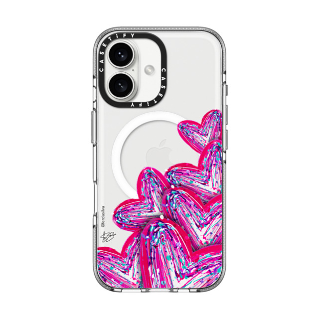 Fer Da Sliva x CASETiFY iPhone 16 Case Heart,Love Clear Clear Case MagSafe Compatible Corazon de Fer Multi-Magenta Mother's Day Fer Da Sliva x CASETiFY iPhone 16 Case Heart,Love Clear Clear Case MagSafe Compatible Corazon de Fer Multi-Magenta Mother's Day