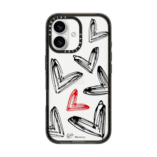 Fer Da Sliva x CASETiFY iPhone 16 ケース Heart,Love ブラック インパクトケース Corazon de Fer Multi B & R Father's Day Fer Da Sliva x CASETiFY iPhone 16 ケース Heart,Love ブラック インパクトケース Corazon de Fer Multi B & R Father's Day
