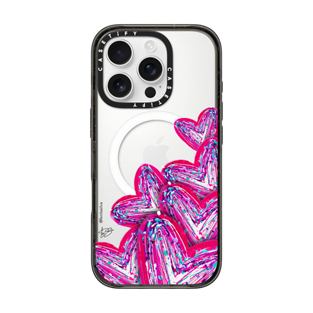 Fer Da Sliva x CASETiFY iPhone 16 Pro Case Heart,Love Black Impact Case MagSafe Compatible Corazon de Fer Multi-Magenta Mother's Day Fer Da Sliva x CASETiFY iPhone 16 Pro Case Heart,Love Black Impact Case MagSafe Compatible Corazon de Fer Multi-Magenta Mother's Day