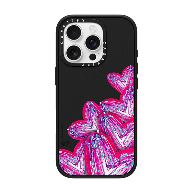 Fer Da Sliva x CASETiFY iPhone 16 Pro Case Heart,Love マットブラック Impact Case MagSafe Compatible Corazon de Fer Multi-Magenta Mother's Day Fer Da Sliva x CASETiFY iPhone 16 Pro Case Heart,Love マットブラック Impact Case MagSafe Compatible Corazon de Fer Multi-Magenta Mother's Day