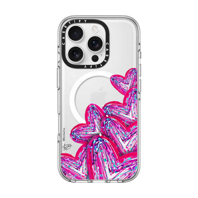 Fer Da Sliva x CASETiFY iPhone 16 Pro Case Heart,Love Clear Clear Case MagSafe Compatible Corazon de Fer Multi-Magenta Mother's Day Fer Da Sliva x CASETiFY iPhone 16 Pro Case Heart,Love Clear Clear Case MagSafe Compatible Corazon de Fer Multi-Magenta Mother's Day