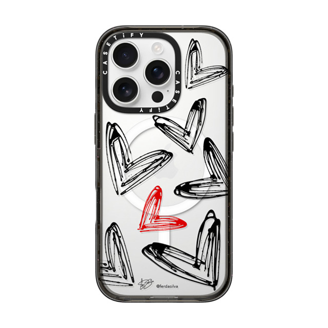 Fer Da Sliva x CASETiFY iPhone 16 Pro ケース Heart,Love ブラック インパクトケース MagSafe対応 Corazon de Fer Multi B & R Father's Day Fer Da Sliva x CASETiFY iPhone 16 Pro ケース Heart,Love ブラック インパクトケース MagSafe対応 Corazon de Fer Multi B & R Father's Day